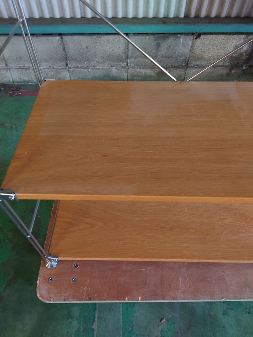 ★引取り可能★無印良品 ステンレスユニットシェルフ オーク材棚セット ワイド 小