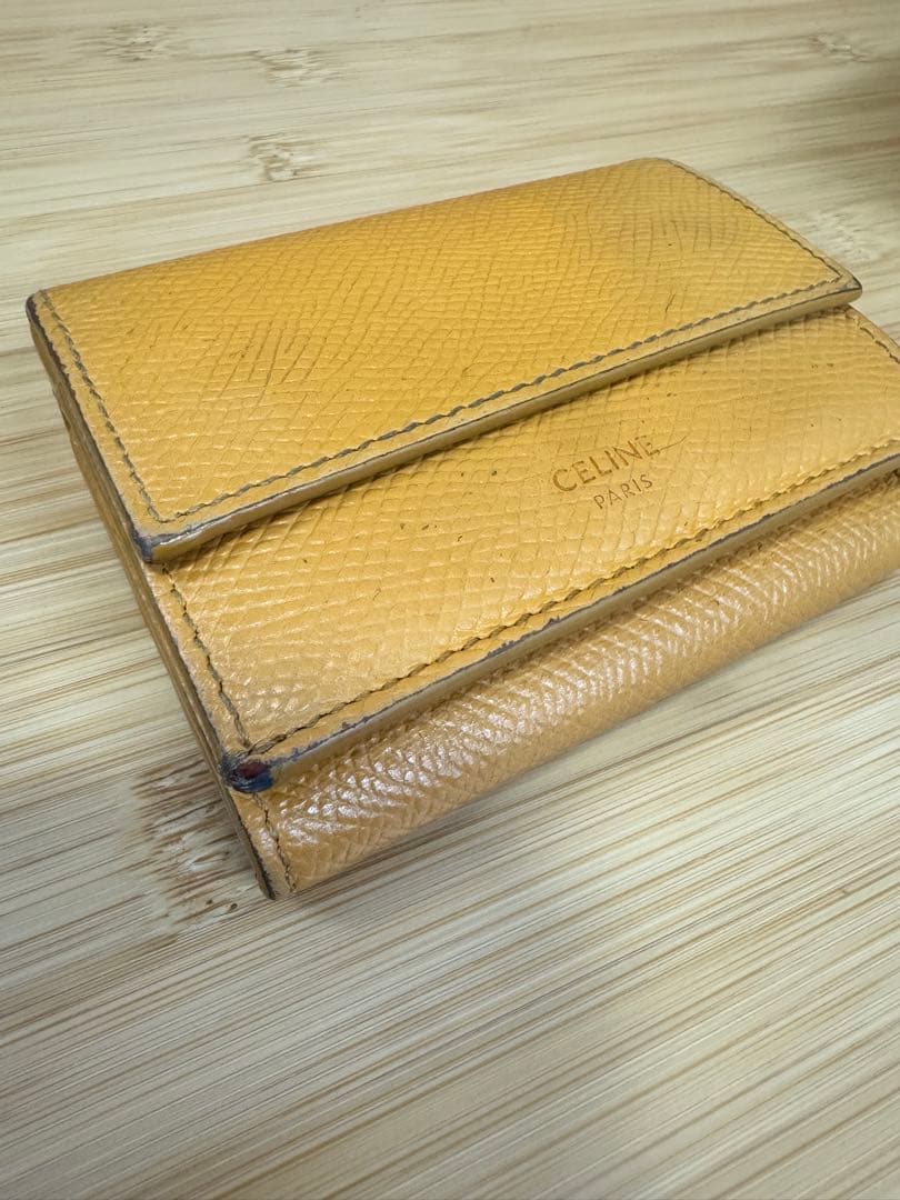 セリーヌ 3つ折り財布 黄色 イエロー