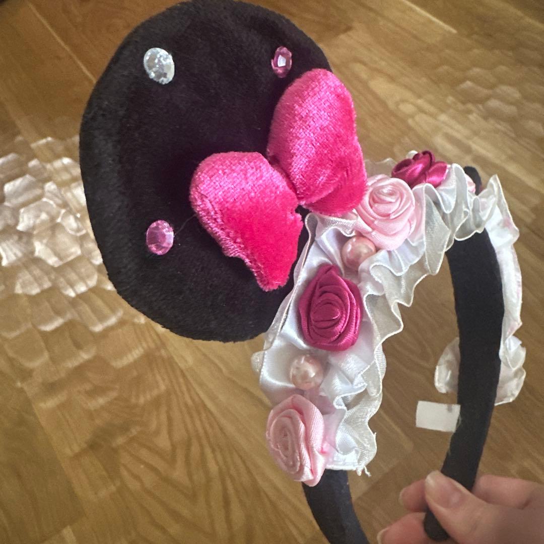 ミニー ディズニー ビンク レア 薔薇 カチューシャ