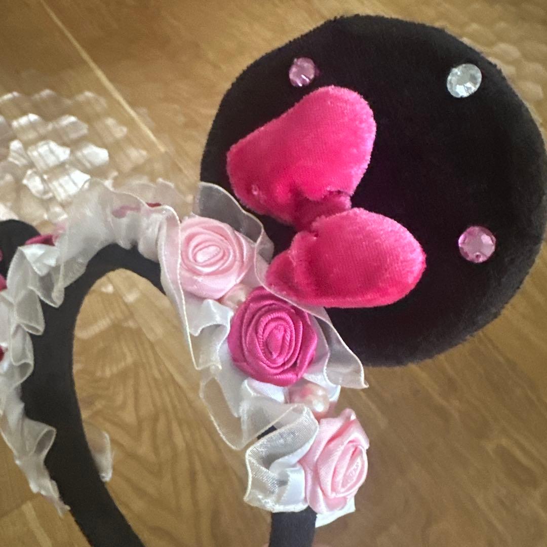 ミニー ディズニー ビンク レア 薔薇 カチューシャ