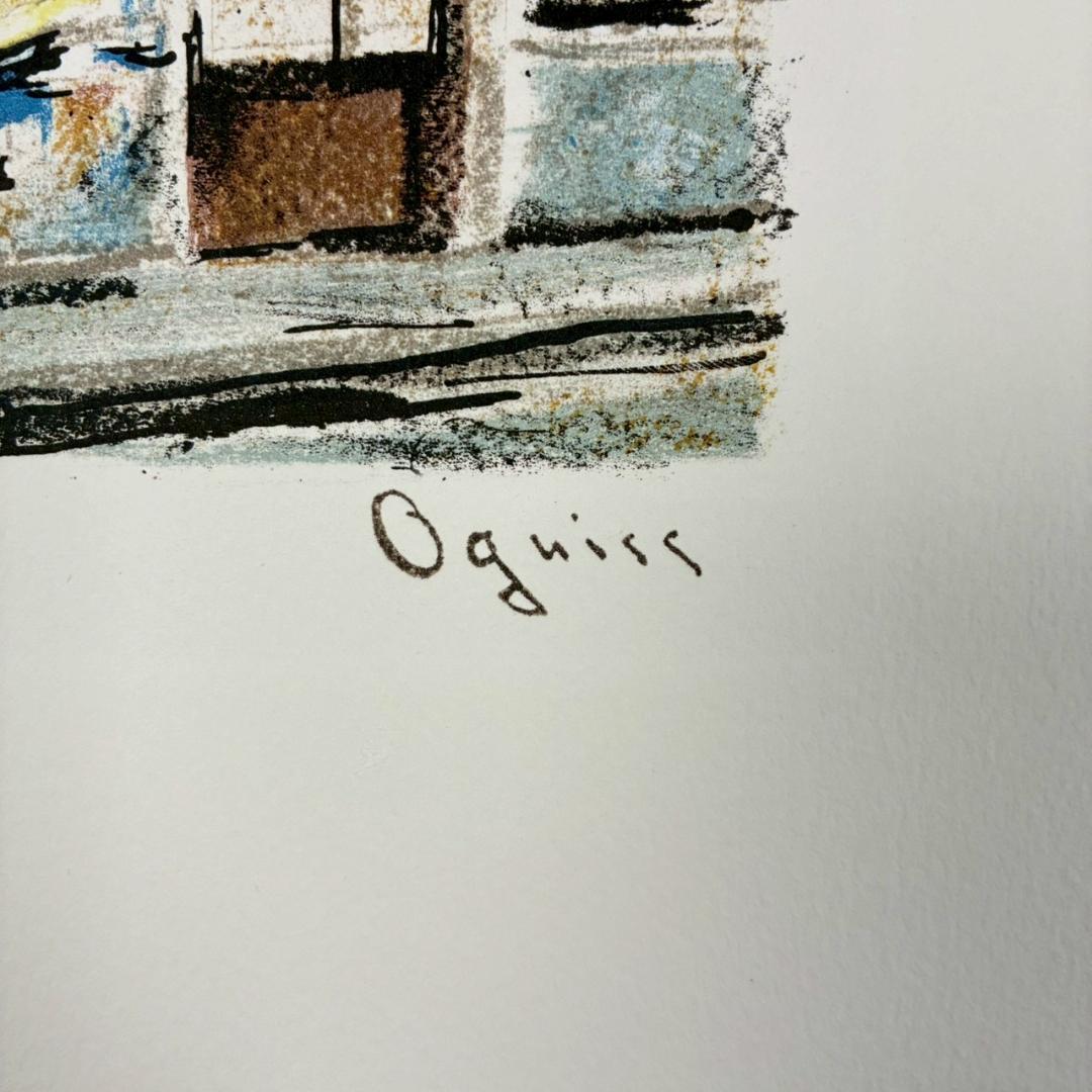 美品 荻須高徳「ラップ通り」リトグラフ アトリエ認証印有 松坂屋 定価17万円