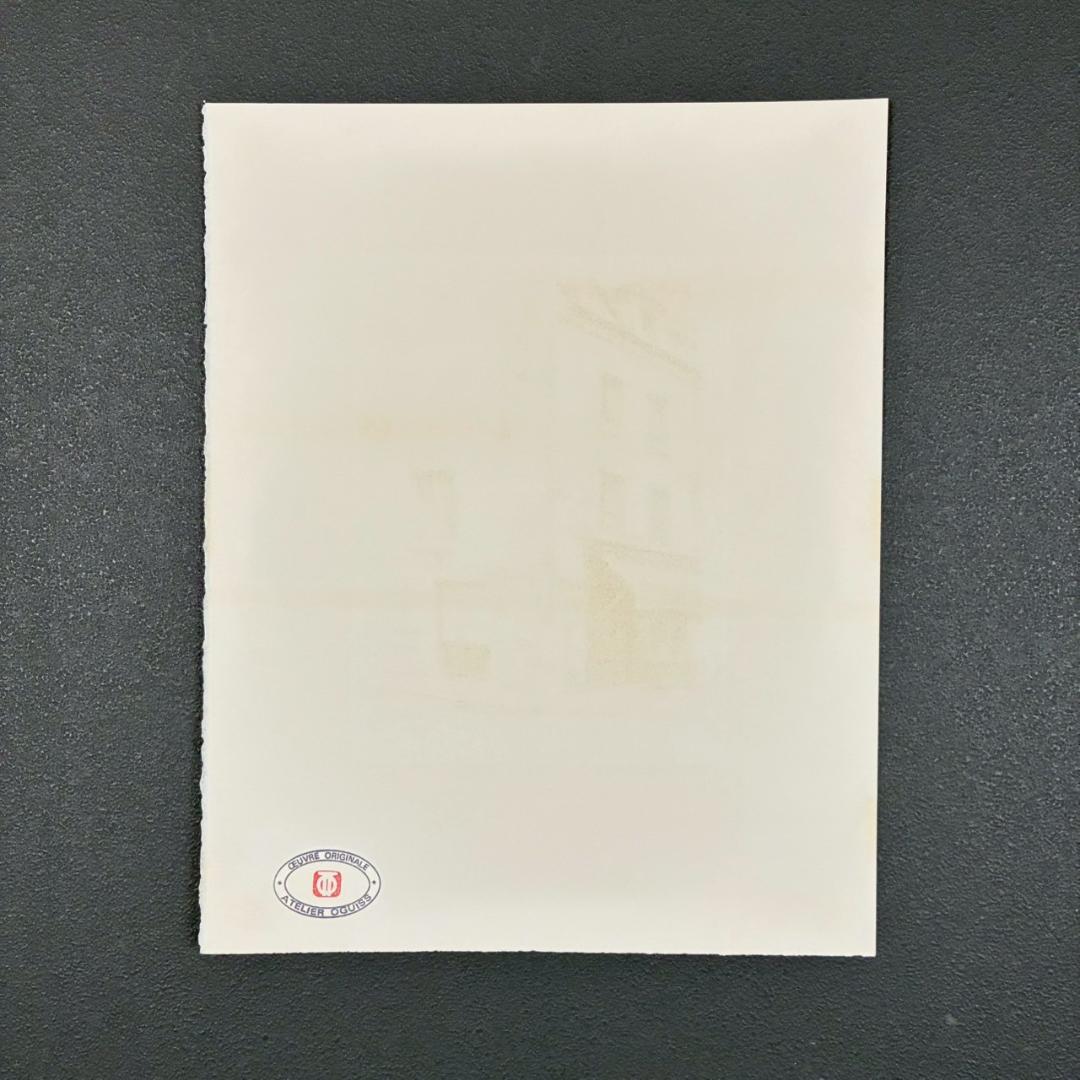 美品 荻須高徳「ラップ通り」リトグラフ アトリエ認証印有 松坂屋 定価17万円