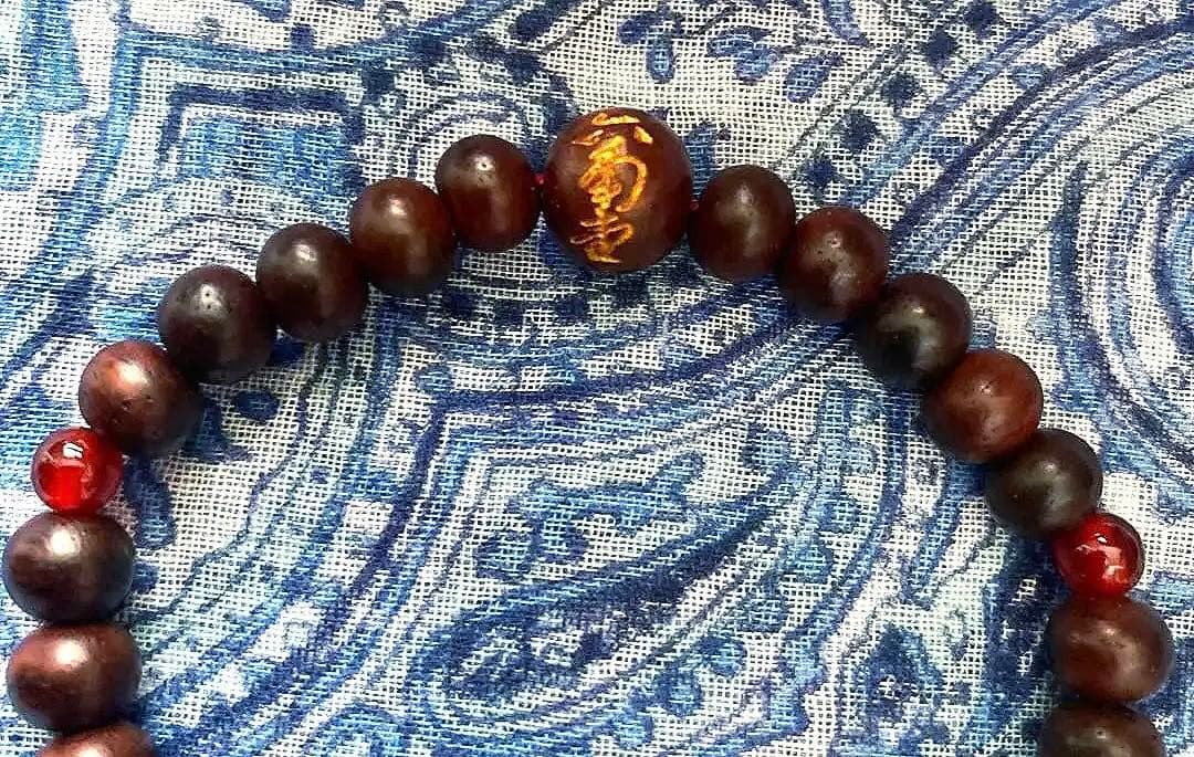 金運爆上げ　珍しい！京都六角堂！柘植製＋赤水晶　特別祈祷　お念珠