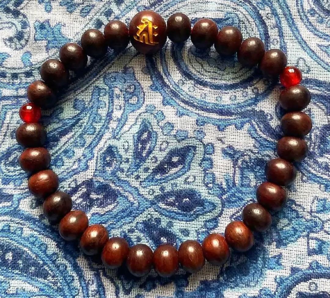 金運爆上げ　珍しい！京都六角堂！柘植製＋赤水晶　特別祈祷　お念珠