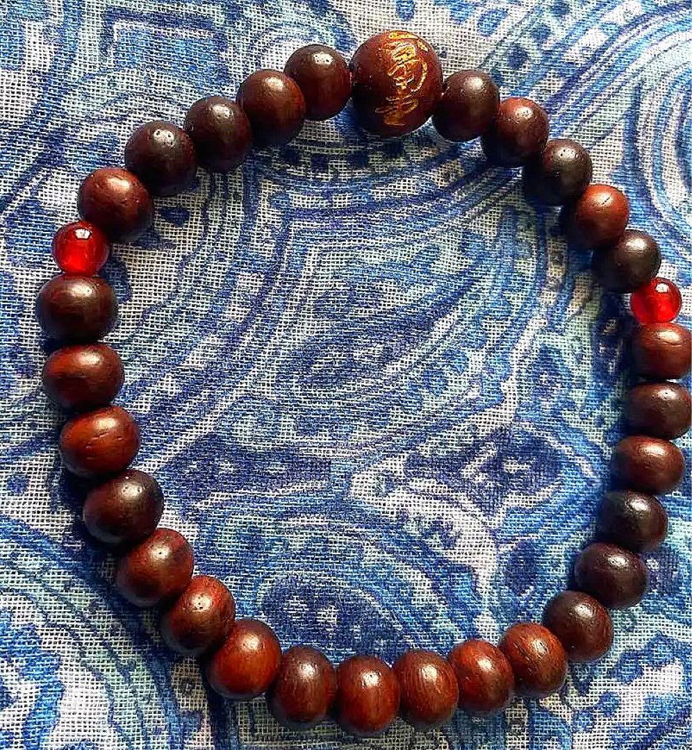 金運爆上げ　珍しい！京都六角堂！柘植製＋赤水晶　特別祈祷　お念珠