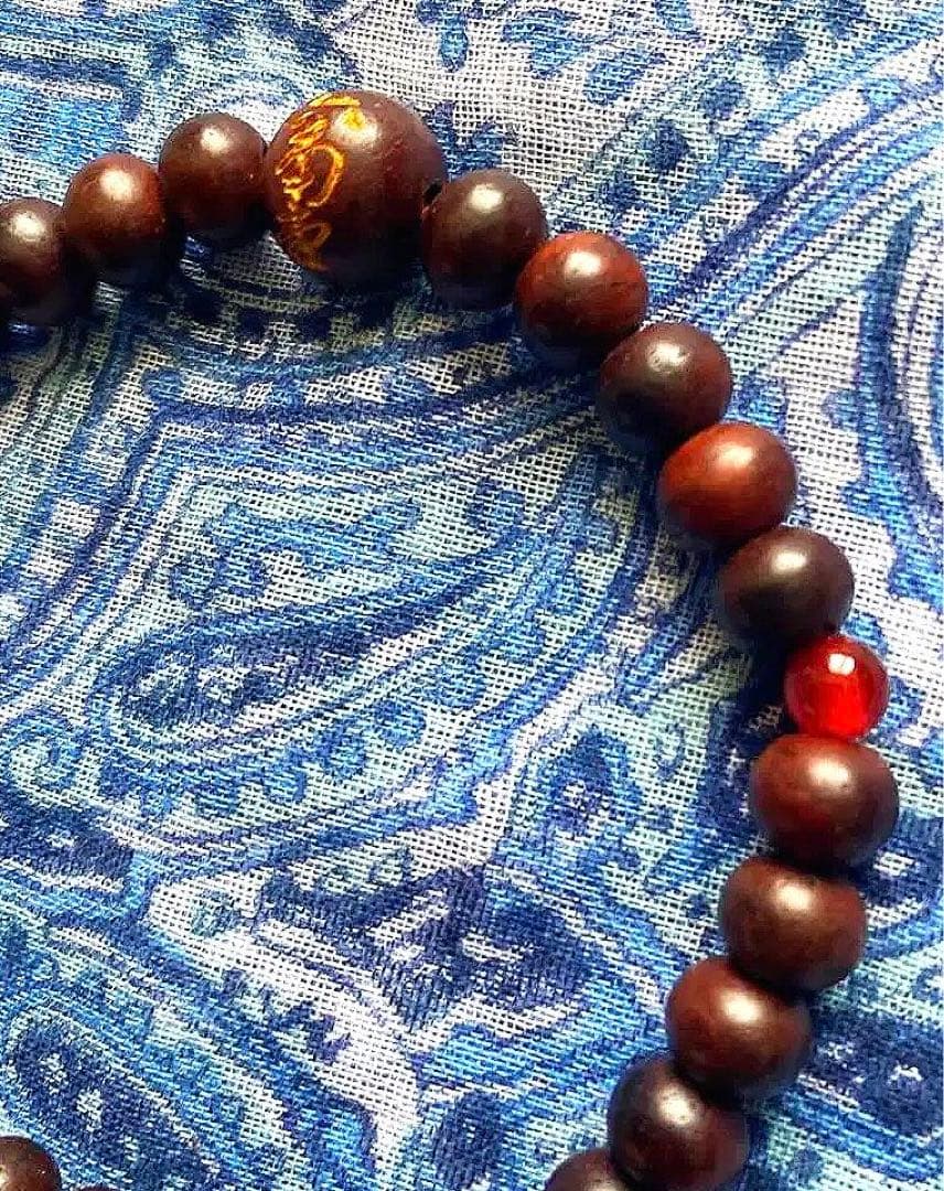 金運爆上げ　珍しい！京都六角堂！柘植製＋赤水晶　特別祈祷　お念珠