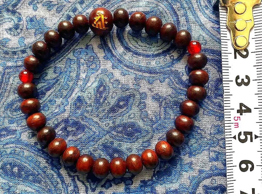 金運爆上げ　珍しい！京都六角堂！柘植製＋赤水晶　特別祈祷　お念珠