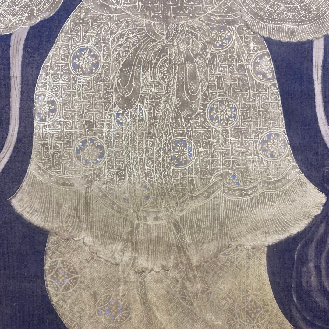 美品 掛け軸 国宝 伝船中湧現観音像 解説付き 仏教美術 空海 印刷 高野山