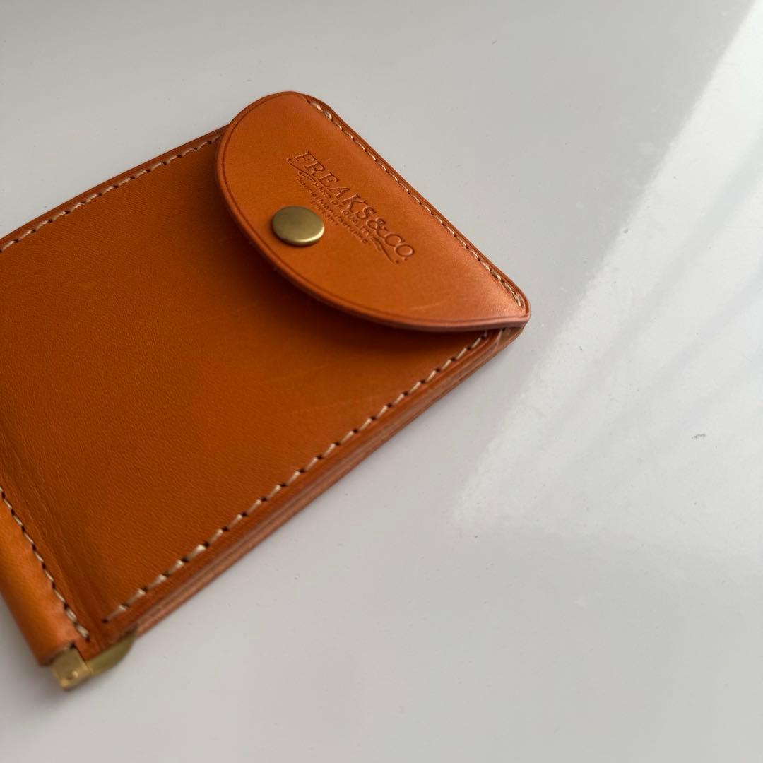 FREAK&CO. マネークリップ 小銭入れ付き キャメル ミニ財布 レザー