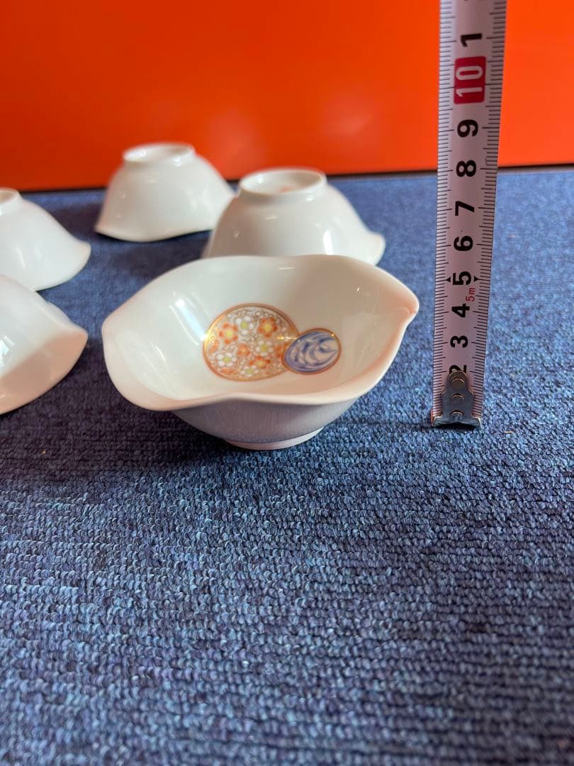1385 深川製磁 寿赤絵 小皿揃 5客セット　未使用