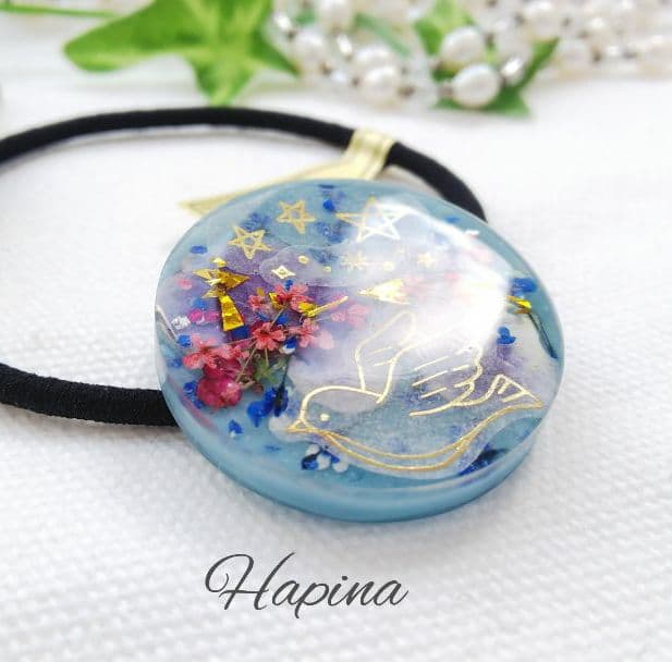 神話の世界 ラウンドレジンヘアゴム ポニーフック変更可能。