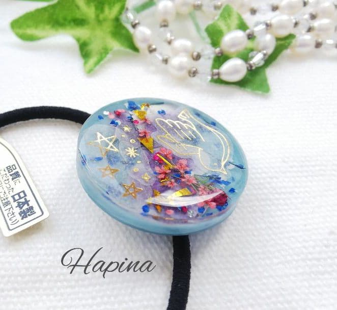 神話の世界 ラウンドレジンヘアゴム ポニーフック変更可能。