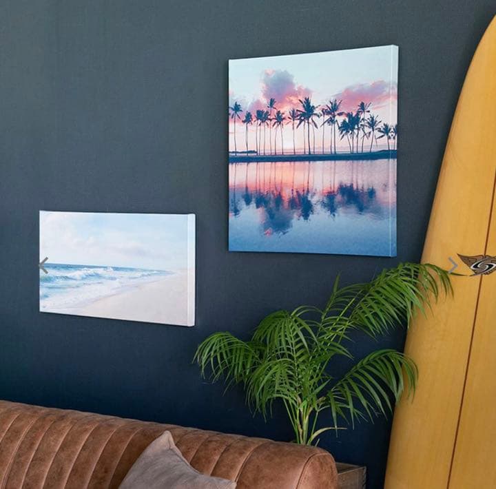 南国　バリ島 ハワイ リゾート ヤシの木 海岸 海 アートパネル ビーチ 壁掛け