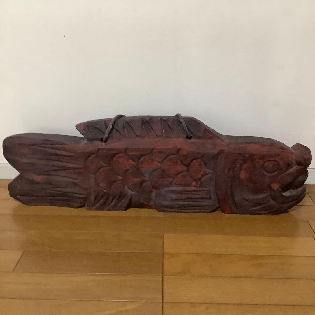 木製魚板　魚鼓　仏教法具　骨董打楽器　特大