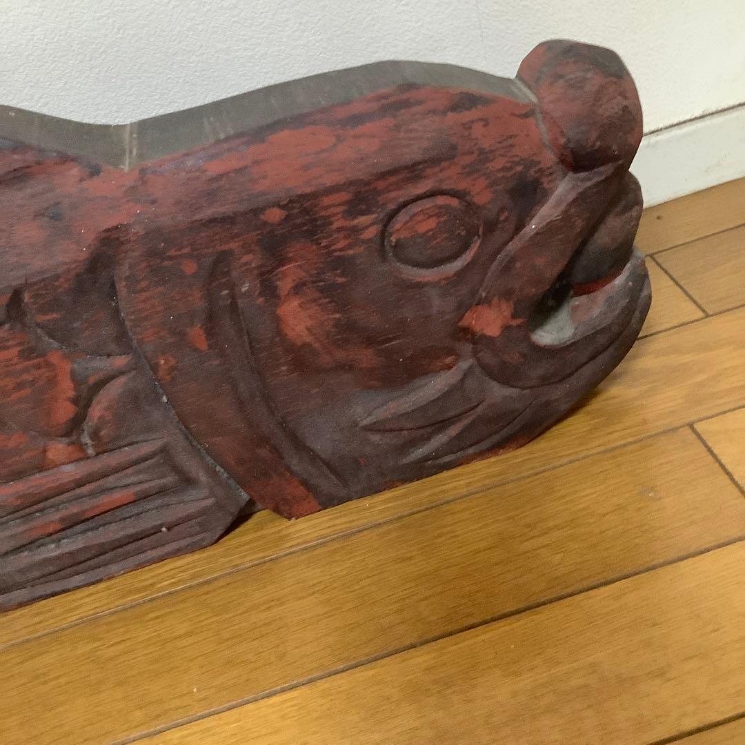 木製魚板　魚鼓　仏教法具　骨董打楽器　特大