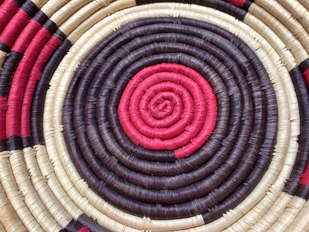 N95 アフリカ ラフィアバスケット ウガンダ ルウェンゾリ 手織り