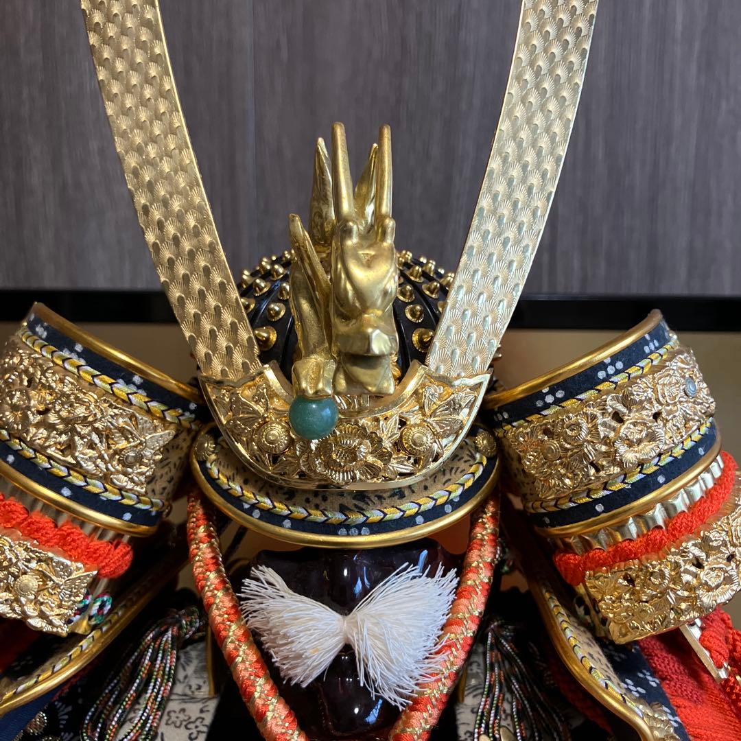 五月人形1️⃣　大鎧　弓太刀　飾り台　金屏風セット　京都平安雅峰　純金箔　子どもの日