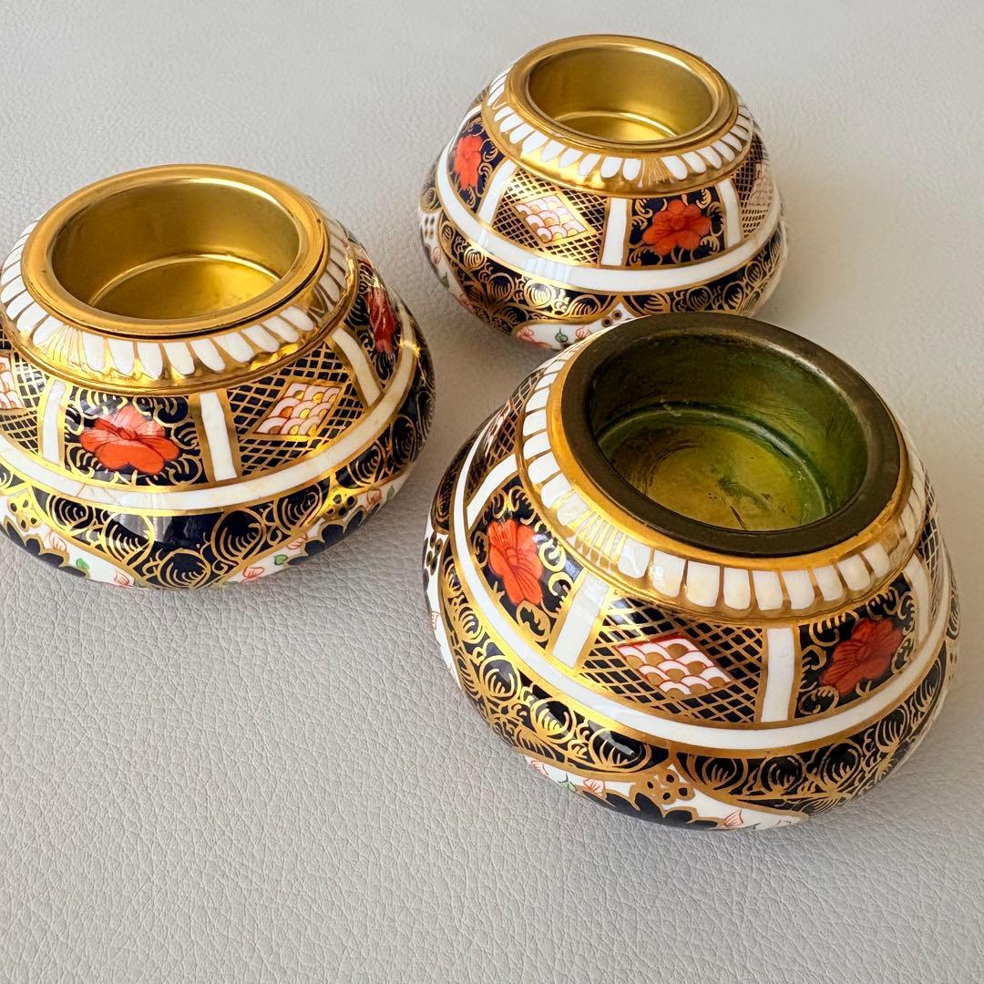 ロイヤルクラウンダービー　オールドイマリ 1128 キャンドルホルダー　3つ