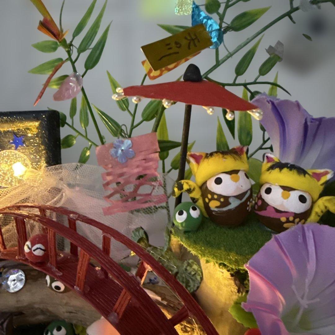 どんぐりアート♡2025年度　猫帽子BIG七夕オブジェ♡