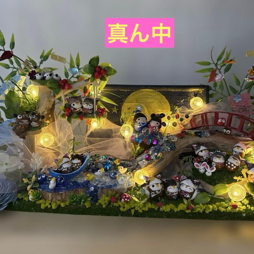 どんぐりアート♡2025年度　猫帽子BIG七夕オブジェ♡