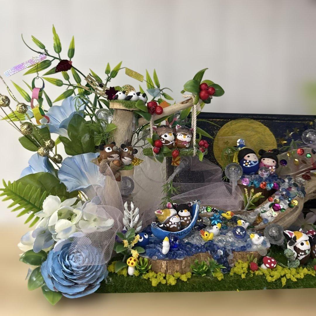 どんぐりアート♡2025年度　猫帽子BIG七夕オブジェ♡