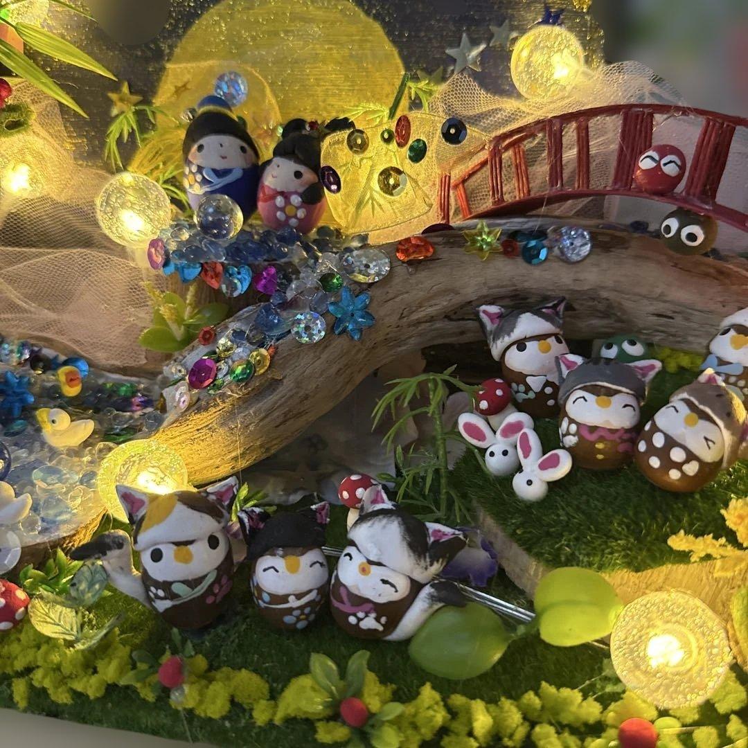 どんぐりアート♡2025年度　猫帽子BIG七夕オブジェ♡