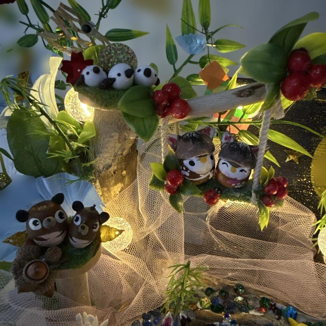 どんぐりアート♡2025年度　猫帽子BIG七夕オブジェ♡