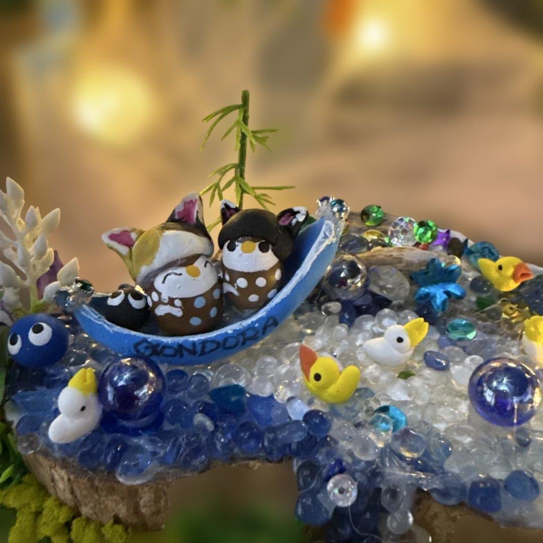 どんぐりアート♡2025年度　猫帽子BIG七夕オブジェ♡