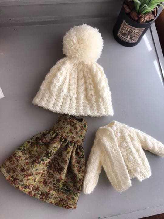 ケーブルニットとワンピ3点セット