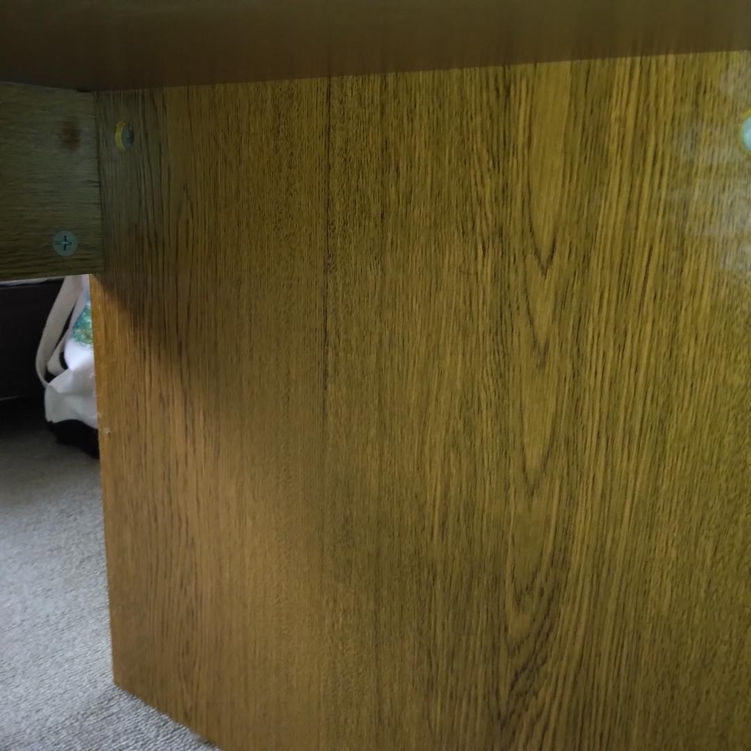 新春大セール！美品！木製デスクPC置き台付きワゴン引き出し2つ付き ブラウン