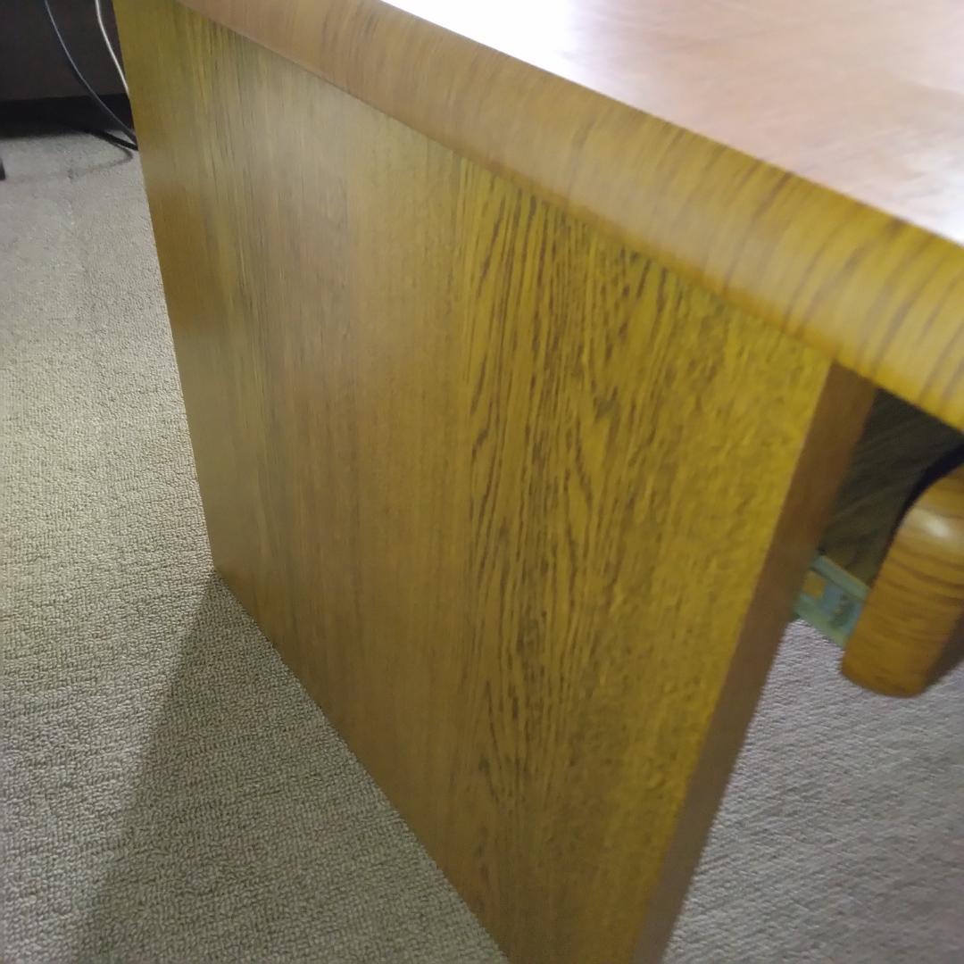 新春大セール！美品！木製デスクPC置き台付きワゴン引き出し2つ付き ブラウン