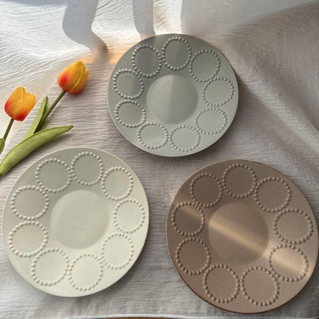 【ほぼ未使用】ミナペルホネン タンバリンSホワイト・ライトブラウン・ライトグレー