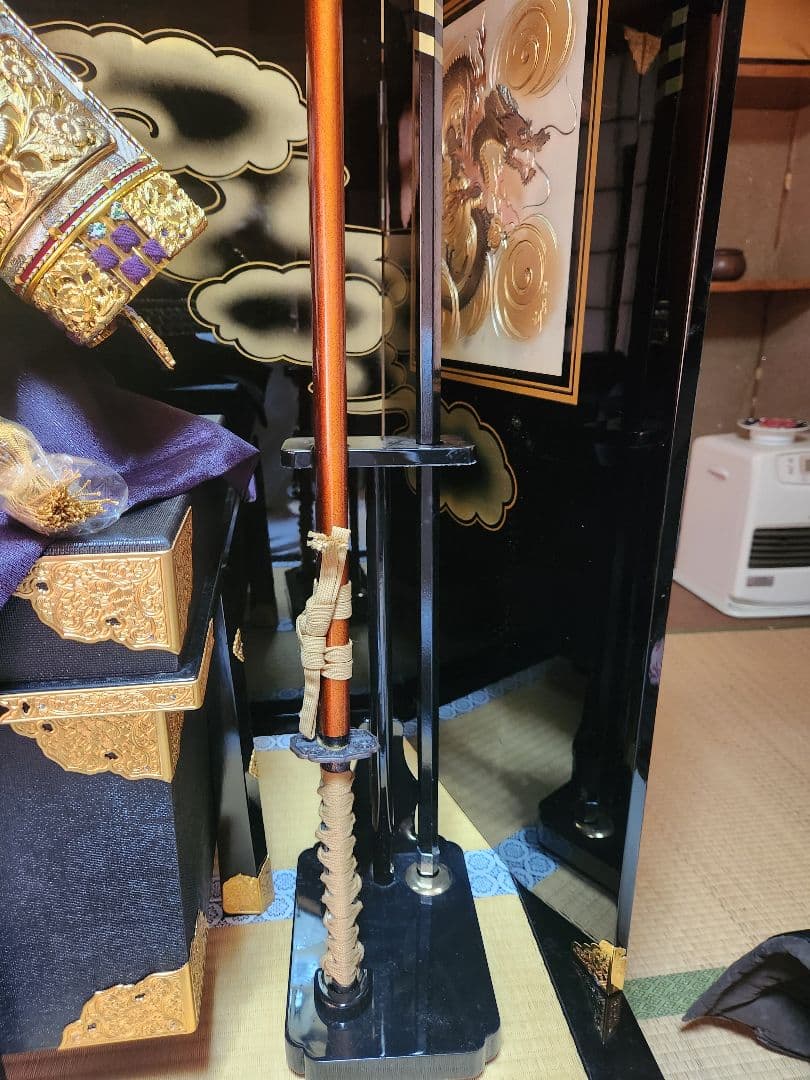 五月人形　兜　飾り台　弓矢刀　屏風　弓太刀飾り　こどもの日　武者　刀　日本