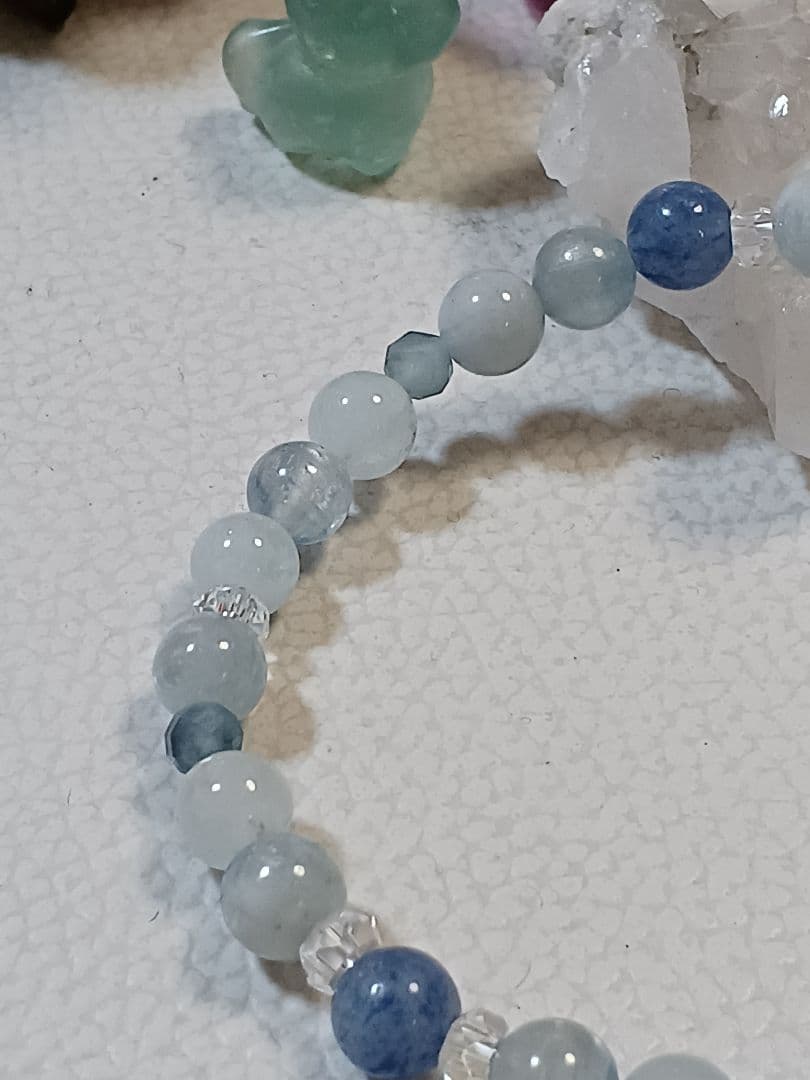 パワーストーン　天然石　お守り　ブレスレット　カイヤナイトシリカ