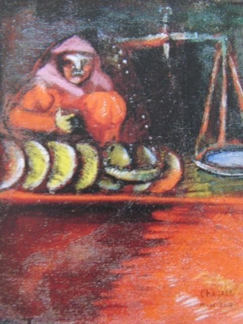 マルク・シャガール【村のパン屋】 高級画集画、状態良好、新品高級額装付