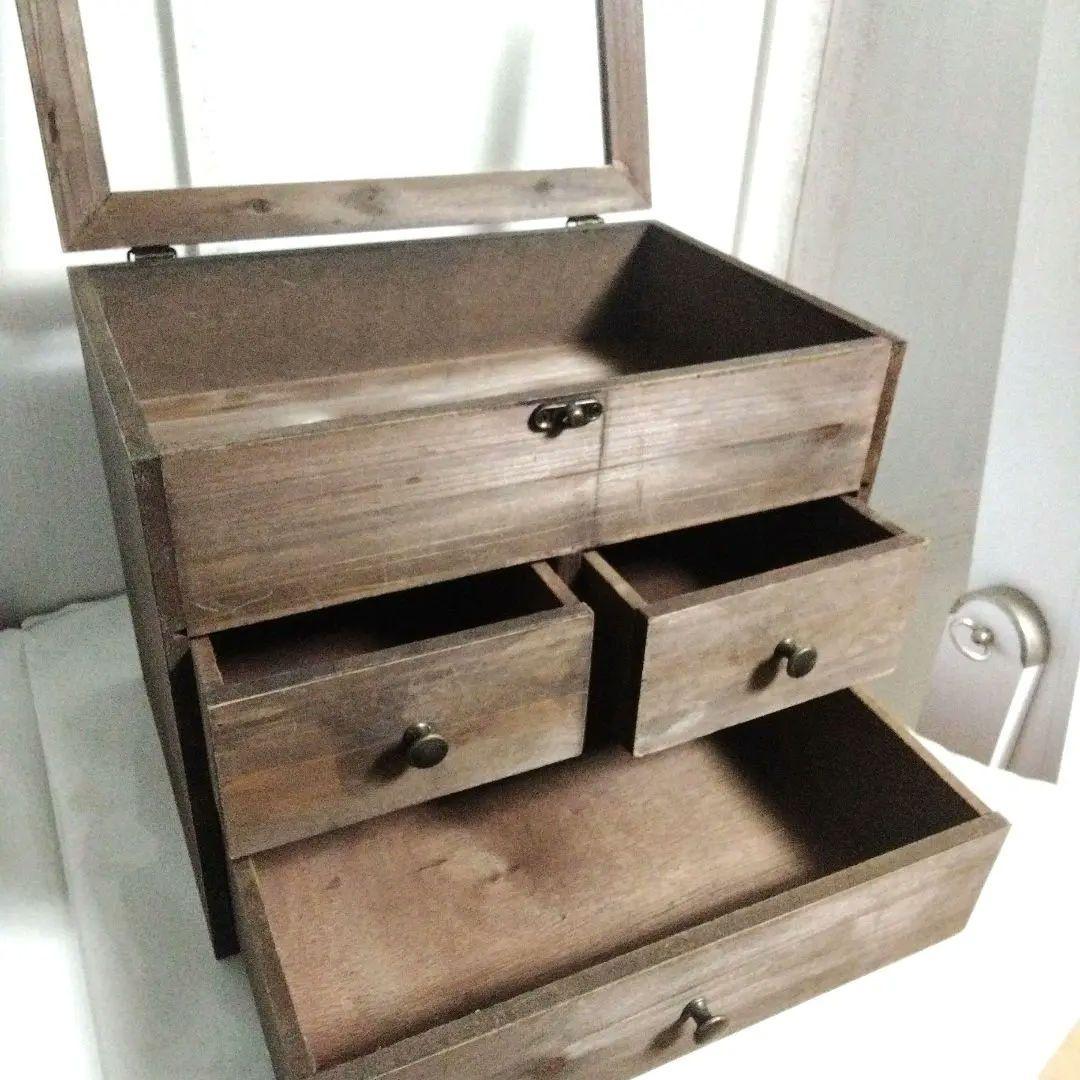 木製　小物入れ　アクセサリー　ガラスケース