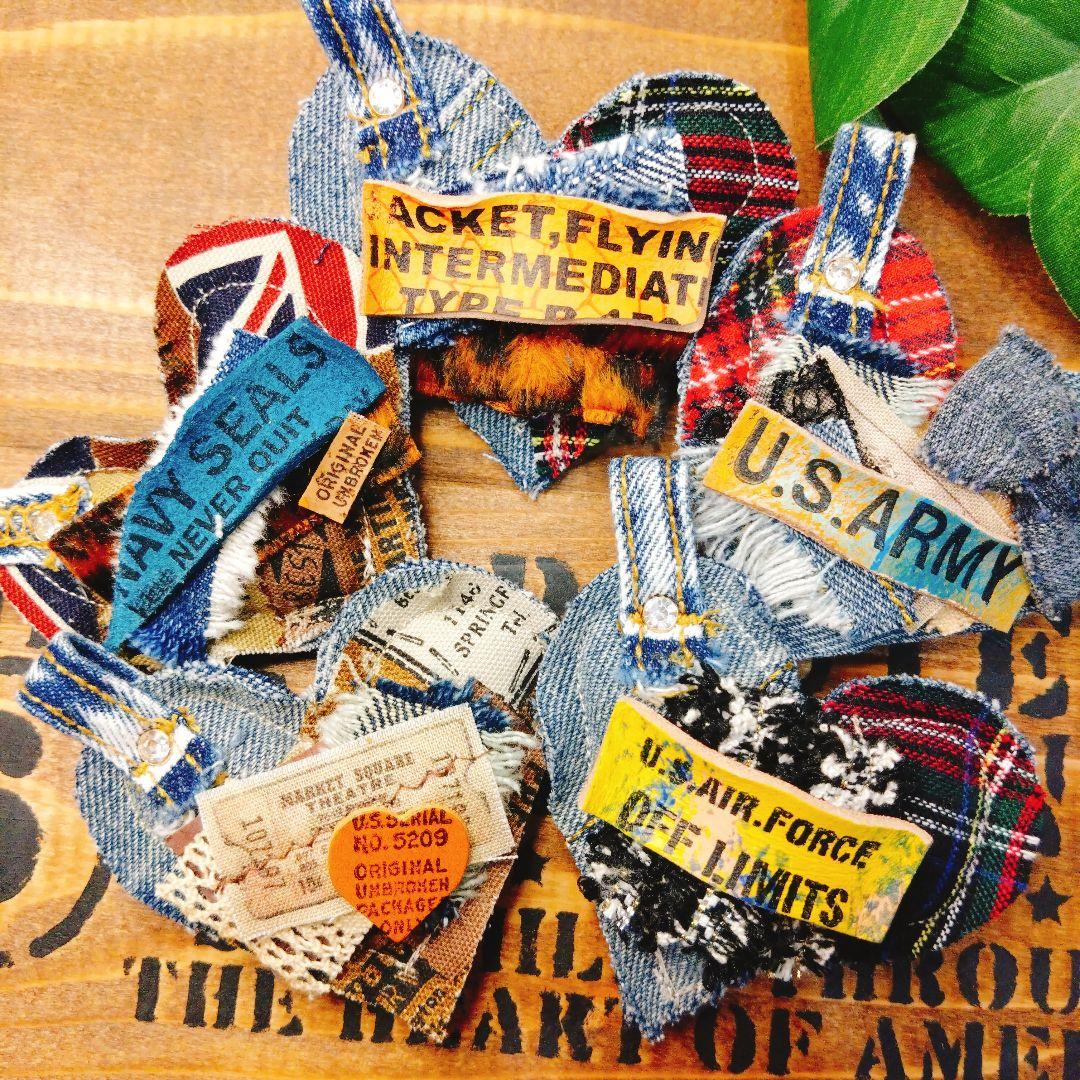 678♡クッション　チャーム　ハート　ヴィンテージ　ジャンクジャーナル　材料