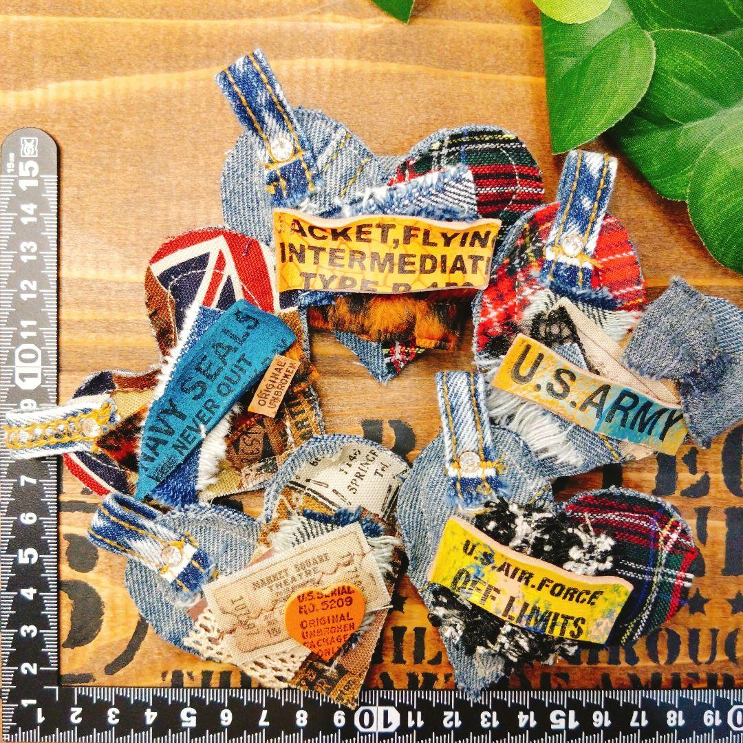 678♡クッション　チャーム　ハート　ヴィンテージ　ジャンクジャーナル　材料