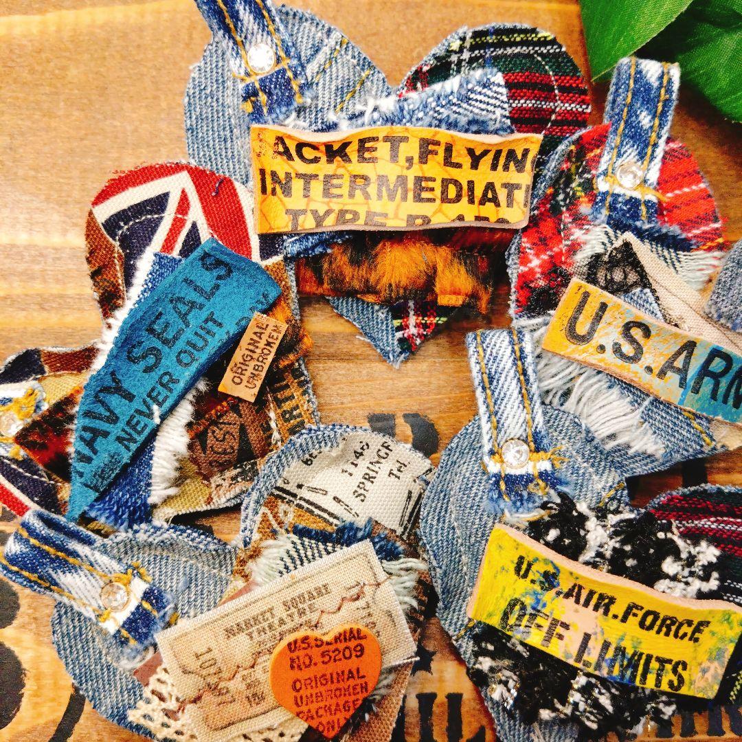 678♡クッション　チャーム　ハート　ヴィンテージ　ジャンクジャーナル　材料