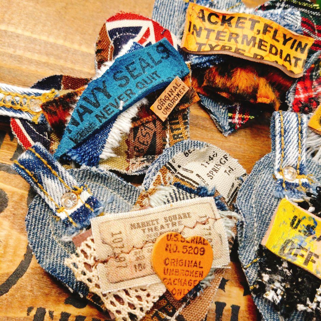 678♡クッション　チャーム　ハート　ヴィンテージ　ジャンクジャーナル　材料