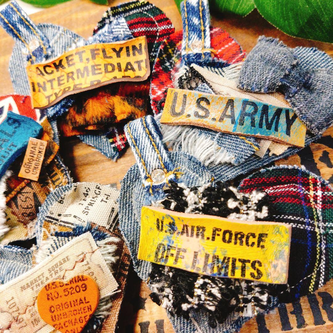 678♡クッション　チャーム　ハート　ヴィンテージ　ジャンクジャーナル　材料