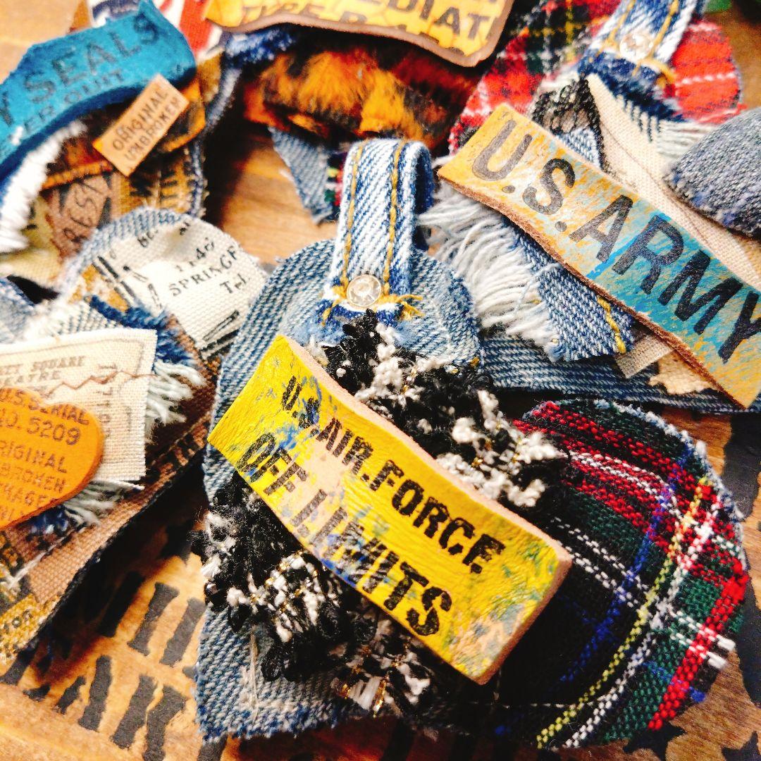 678♡クッション　チャーム　ハート　ヴィンテージ　ジャンクジャーナル　材料