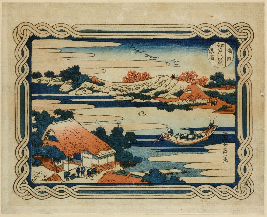 葛飾北斎作　浮世絵「江戸八景」越前和紙複製画(全8点)