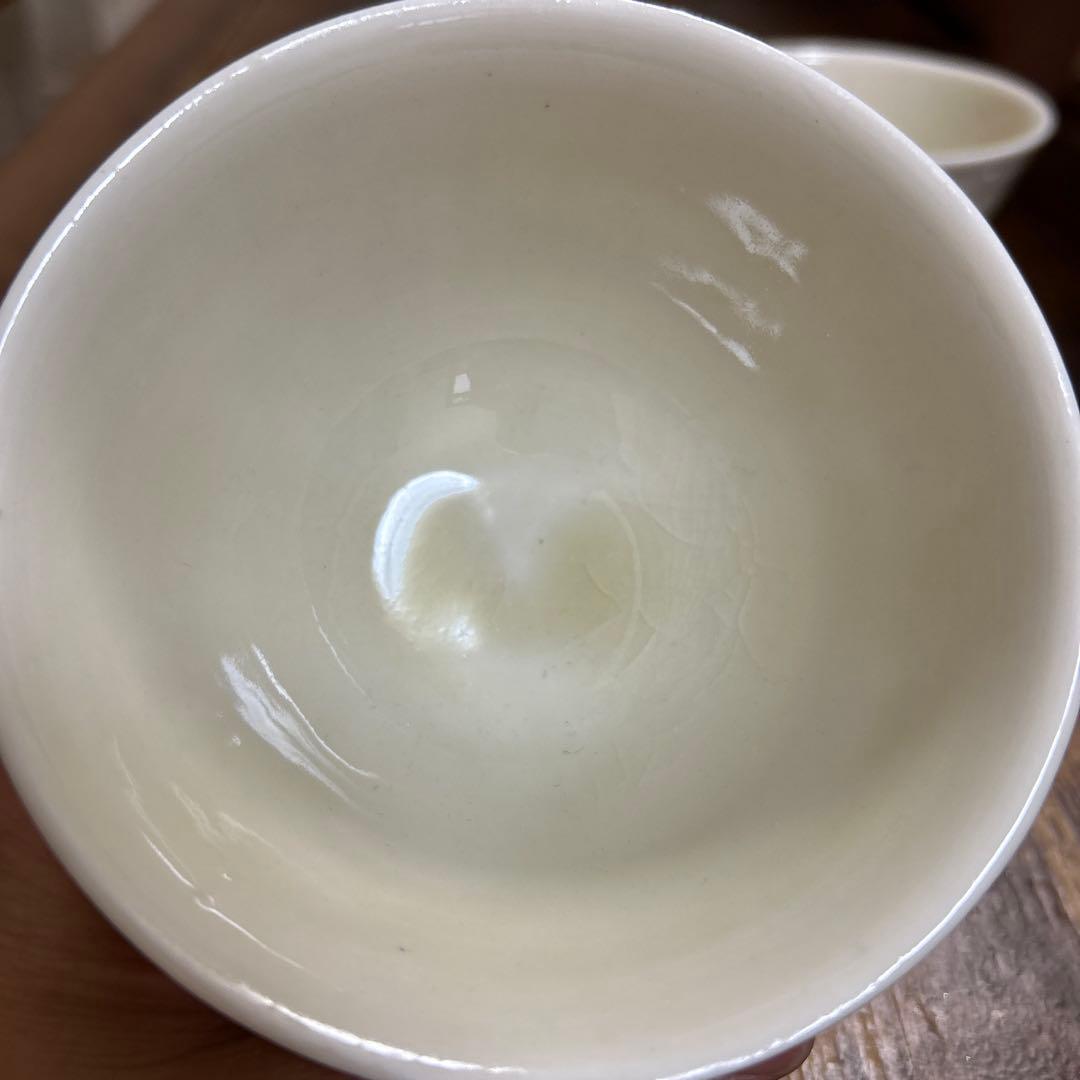 作家　陶芸作家　いっちん　ボツボツが可愛い白い飯碗　2つ