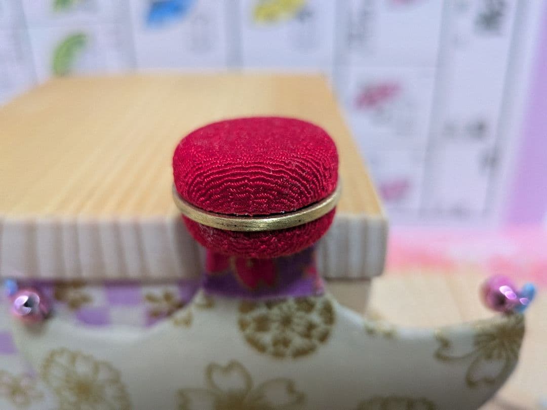 「コレで最後よ‼️」（桜）小さくても高級;無垢ヒバ柾目 ！ミニ投扇興セット。