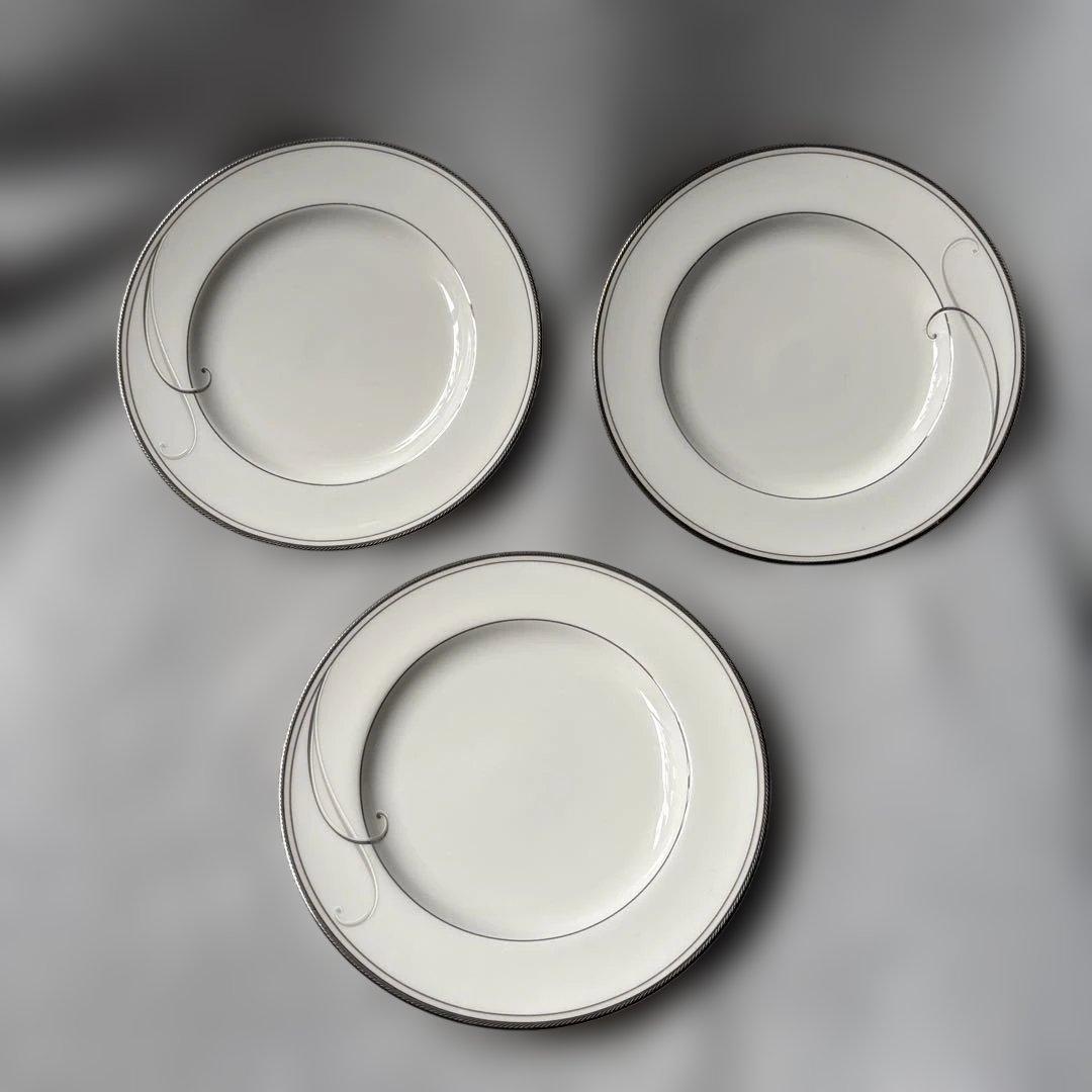 Noritake プラチナウェイブ スクエアプレート　平皿3枚セット