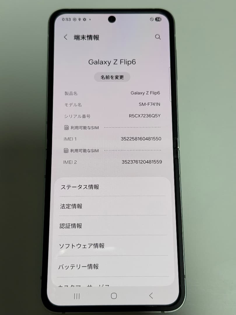 超美品 Z Flip6 ミント 256GB A-37
