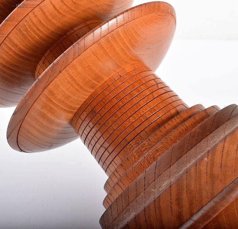 浮月挽物名工　田中光月作　塔　高さ約53.5cm　ガラスケース　V　R4231B