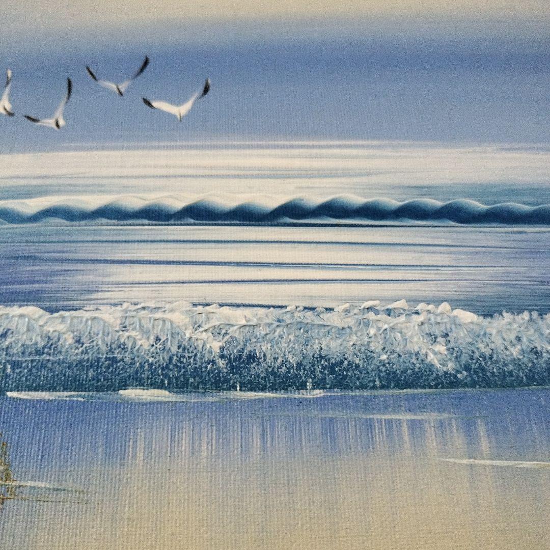 風景画 油彩 女性 花束