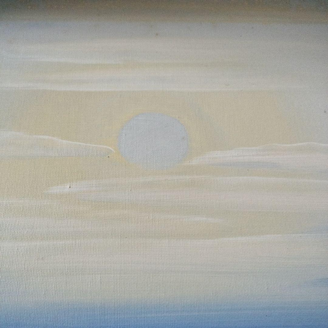 風景画 油彩 女性 花束